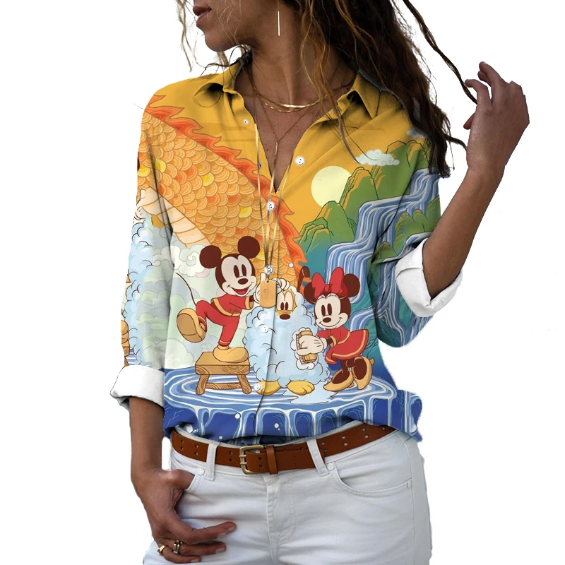 2022 Fall Women's V Neck Long Sleeve Casual Simple T Shirt Patchwork Spring Autumn Women's Disney Minnie Mouse Shirt
2022 Fall Women's V Neck Long Sleeve Casual Simple T Shirt Patchwork Spring Autumn Women's Disney Minnie Mouse Shirt