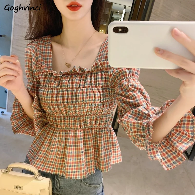 Blouses Women Vintage Elegant Crop All-match Flare Sleeve Tops Feminino Korean Style Classic Spring Y2k Fashion Sweet Cozy Ins
Blouses Women Vintage Elegant Crop All-match Flare Sleeve Tops Feminino Korean Style Classic Spring Y2k Fashion Sweet Cozy Ins