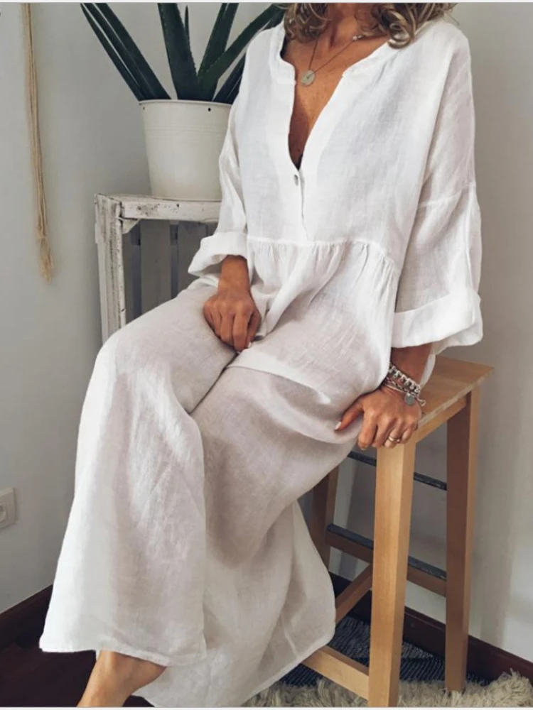 Summer Women Dresses 2023 New Loose Cotton Linen Home Dress Black Dress Leisure Solid Color Long Sleeve Dress Vintage Robe
Summer Women Dresses 2023 New Loose Cotton Linen Home Dress Black Dress Leisure Solid Color Long Sleeve Dress Vintage Robe