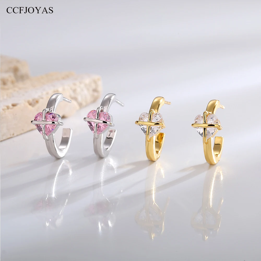 CCFJOYAS High Quality 925 Silver Needle Heart Shaped Stud Earrings Simple INS Temperament Studs Female Fashion Jewelry Wholesale
CCFJOYAS High Quality 925 Silver Needle Heart Shaped Stud Earrings Simple INS Temperament Studs Female Fashion Jewelry Wholesale