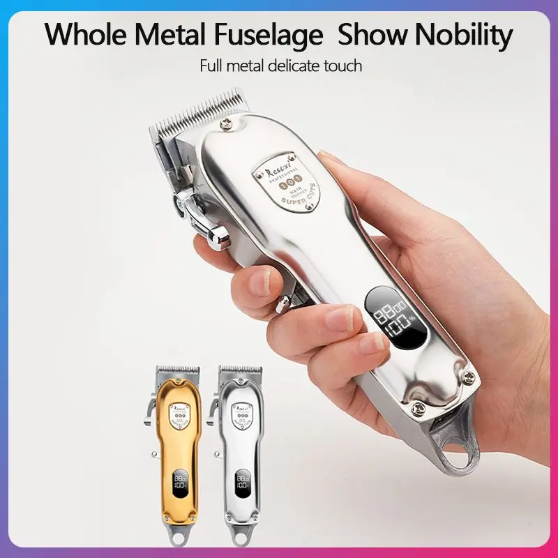 Resuxi Digital Hair Trimmer Rechargeable Electric Hair Clipper kit Men's Cordless Haircut Metal Hair Clipper JM-101
Resuxi Digital Hair Trimmer Rechargeable Electric Hair Clipper kit Men's Cordless Haircut Metal Hair Clipper JM-101