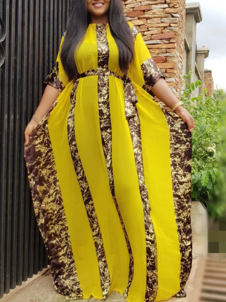 African Women's Oversized Long Robes 2 Piece Outfits Chiffon Printed Dress with Sashes Boho Party Vacation Long Maxi Dress Pink
African Women's Oversized Long Robes 2 Piece Outfits Chiffon Printed Dress with Sashes Boho Party Vacation Long Maxi Dress Pink
