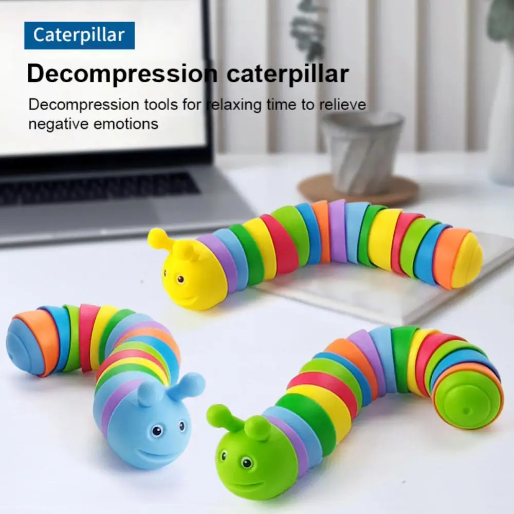 

Anti Anxiety For 3 Years Old And Above Sensory Game Puzzle Reusability Colorful Jointed Caterpillar Educational Toy Killing Time