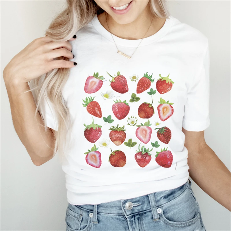 Women Fashion 90s Strawberry Fruit Print Short Sleeve Summer Tshirts Fashion Clothes Graphic T Top Lady Print Female Tee T-Shirt
Women Fashion 90s Strawberry Fruit Print Short Sleeve Summer Tshirts Fashion Clothes Graphic T Top Lady Print Female Tee T-Shirt
