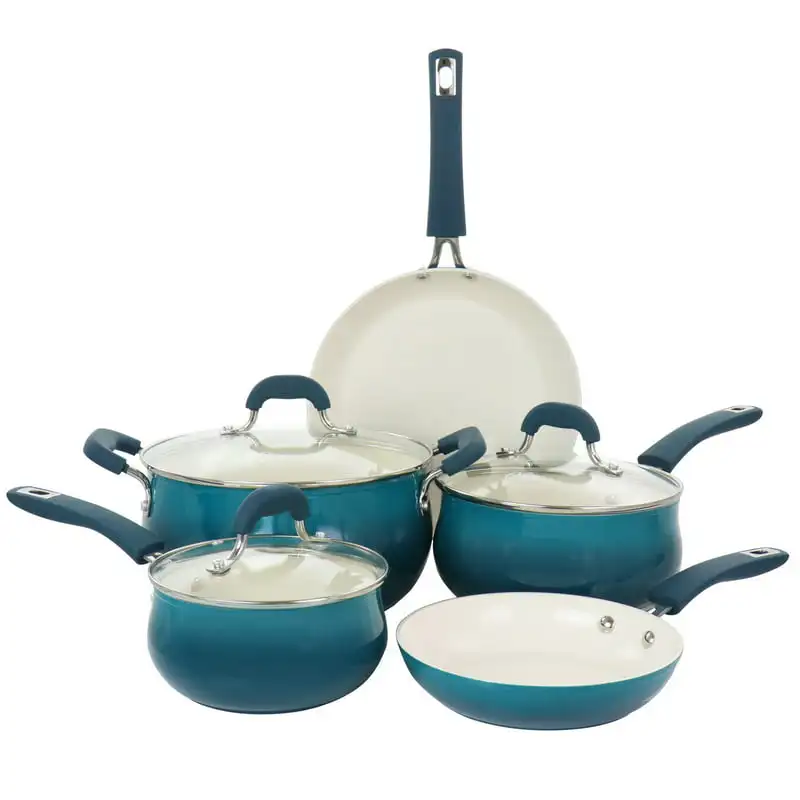 Corbett 8 Piece Nonstick Aluminum Cookware Set in Teal Kitchen Cooking Accessories 
Corbett 8 Piece Nonstick Aluminum Cookware Set in Teal Kitchen Cooking Accessories
