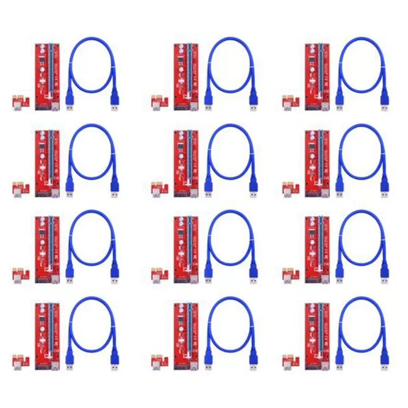 12Pcs VER007S PCI-E Riser Card 007S PCIE 1X to 16X Extender 15Pin SATA Power 60CM USB 3.0 Cable for BTC LTC Mining Miner
12Pcs VER007S PCI-E Riser Card 007S PCIE 1X to 16X Extender 15Pin SATA Power 60CM USB 3.0 Cable for BTC LTC Mining Miner