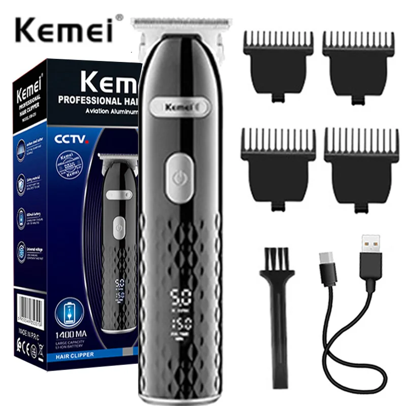 

Kemei Hair Clipper KM-5038 LED LCD Panel Adjustable Speed Home USB Rechargeable Hair Clipper Engraving Oil Hair Trimmer Clipper
