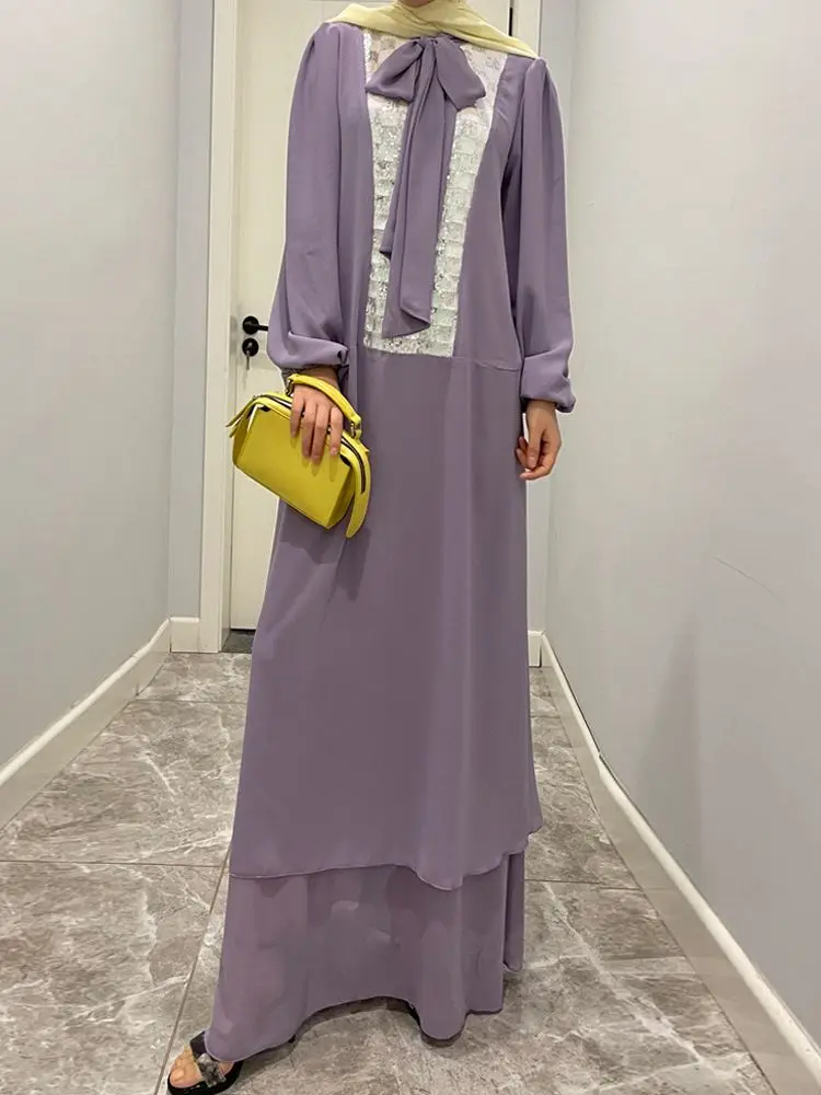 Ramadan Eid Islamic Robes Fake Two Pieces Sequined Beading Fancy Full Muslim Dress French Stylish Modesty Muslim Abayas wy844
Ramadan Eid Islamic Robes Fake Two Pieces Sequined Beading Fancy Full Muslim Dress French Stylish Modesty Muslim Abayas wy844