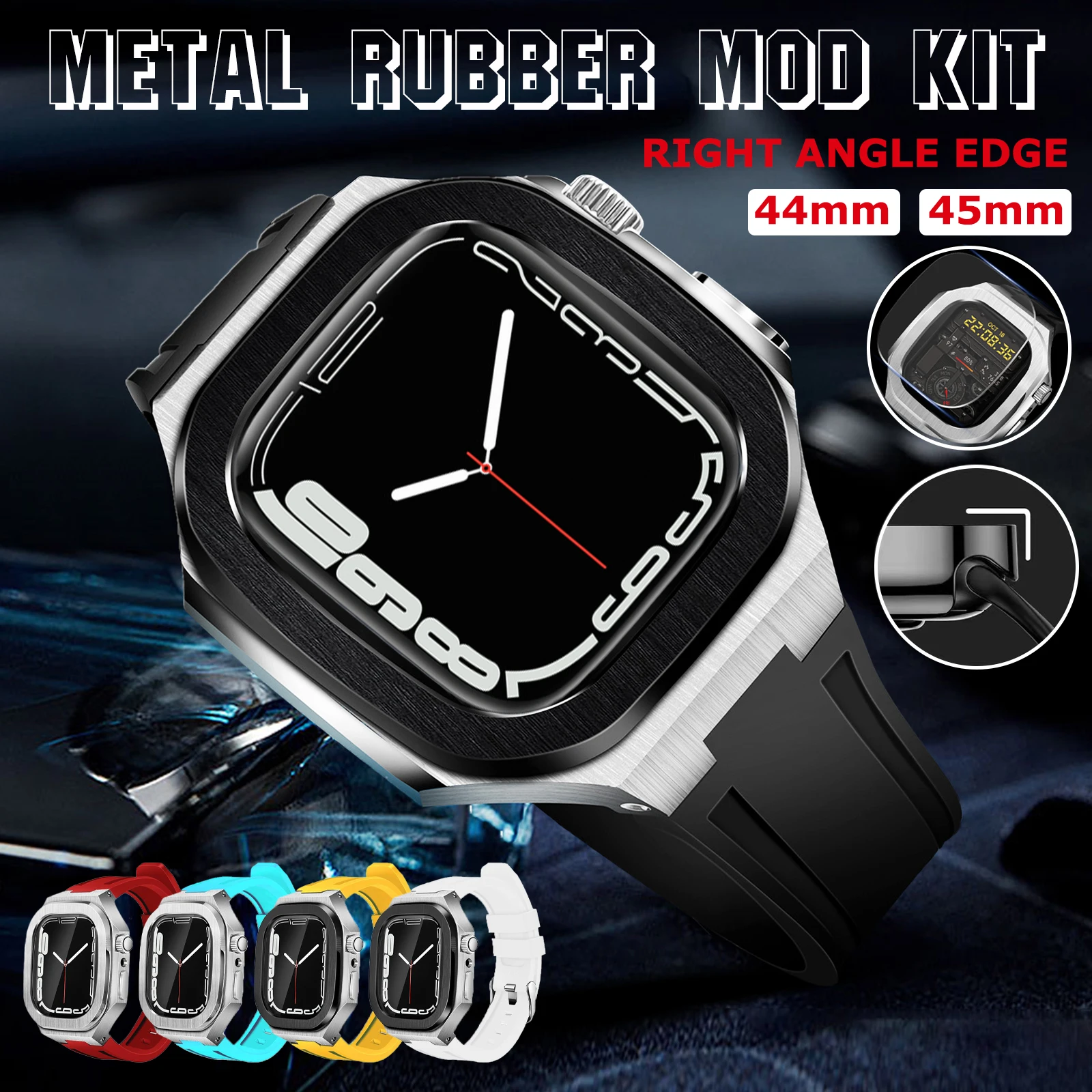 Metal Case Set For Apple Watch Series 7 45mm Stainless Steel Bezel Film Cover For iWatch 6 5 4 se 44mm Luxury Modification Kit
Metal Case Set For Apple Watch Series 7 45mm Stainless Steel Bezel Film Cover For iWatch 6 5 4 se 44mm Luxury Modification Kit