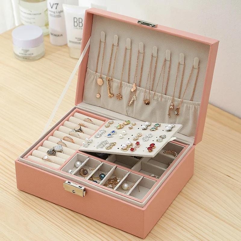 New Double-layer Leather Jewelry Box Earrings Earrings Jewelry Storage Box Multifunctional Large Jewelry Box
New Double-layer Leather Jewelry Box Earrings Earrings Jewelry Storage Box Multifunctional Large Jewelry Box