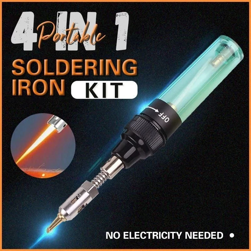 1300 Celsius Butane 4 In 1 Portable Soldering Iron Kit Welding Pen Burner Blow Torch Gas Soldering Iron Cordless Butane HomeTool
1300 Celsius Butane 4 In 1 Portable Soldering Iron Kit Welding Pen Burner Blow Torch Gas Soldering Iron Cordless Butane HomeTool