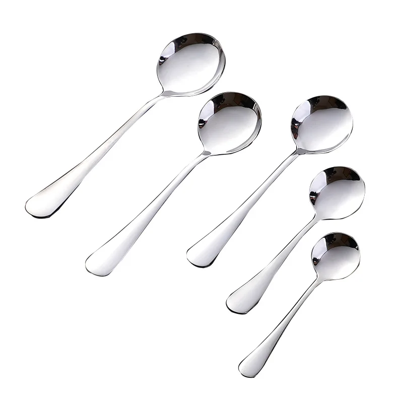 TINSIN Set of 5, Stainless Steel Round Soup Spoons, 5 Sizes of Soup Spoons, Use for Home, Kitchen or Restaurant 7.5 Inch, 6.6"
TINSIN Set of 5, Stainless Steel Round Soup Spoons, 5 Sizes of Soup Spoons, Use for Home, Kitchen or Restaurant 7.5 Inch, 6.6"