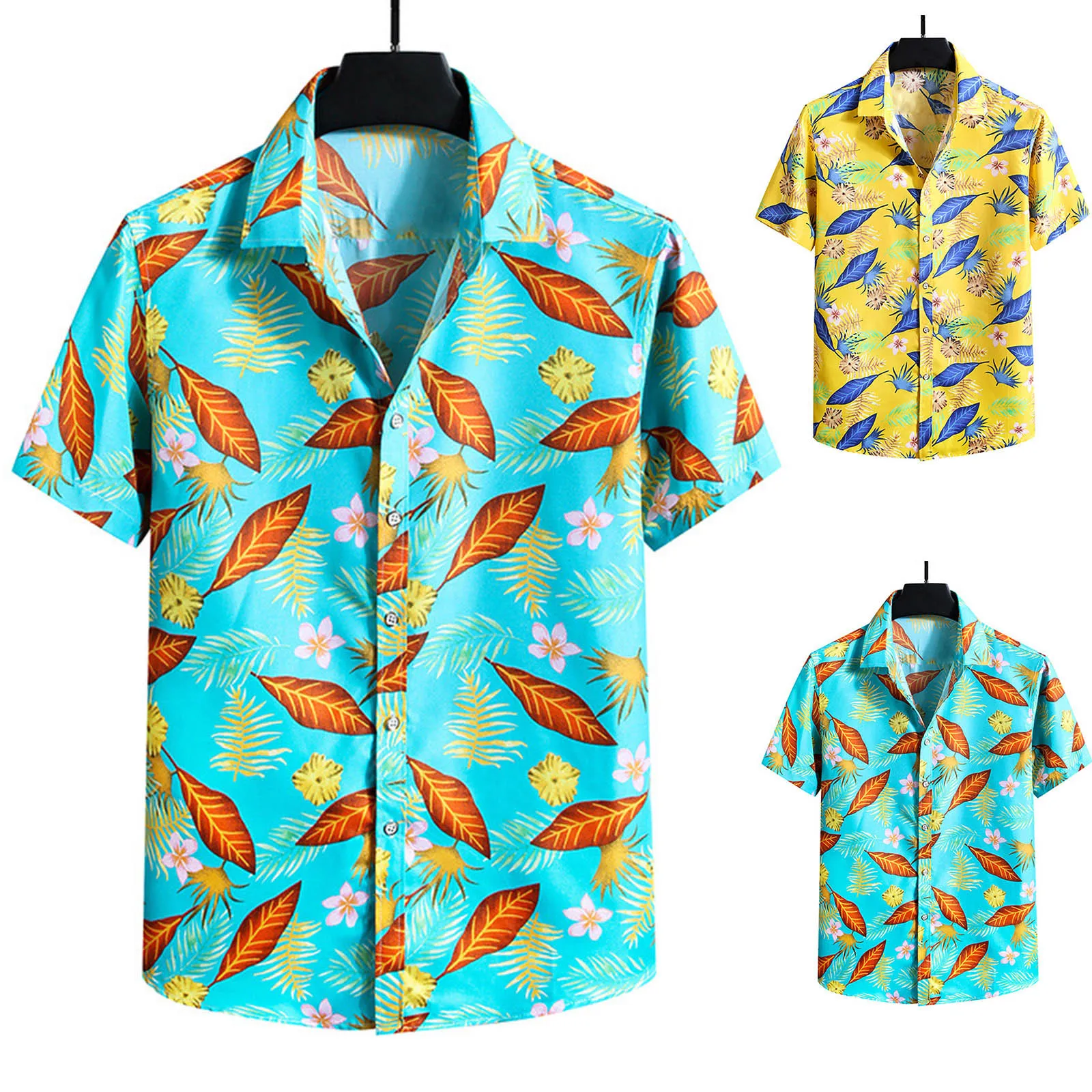 Men Summer Hawaii Top Large Size Lapel Printed Turndown Collar Loose Casual Short Sleeves Shirt Blouse Chemise Baggy
Men Summer Hawaii Top Large Size Lapel Printed Turndown Collar Loose Casual Short Sleeves Shirt Blouse Chemise Baggy