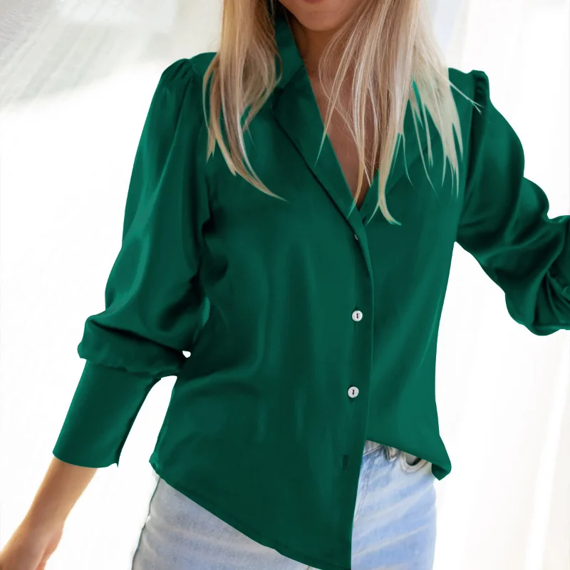 Satin Long Sleeve Shirt Solid Commuter Casual Top Loose Shirt Fashion Women Vintage Blouse Tops Lady Top Clothes Blusas 28034
Satin Long Sleeve Shirt Solid Commuter Casual Top Loose Shirt Fashion Women Vintage Blouse Tops Lady Top Clothes Blusas 28034