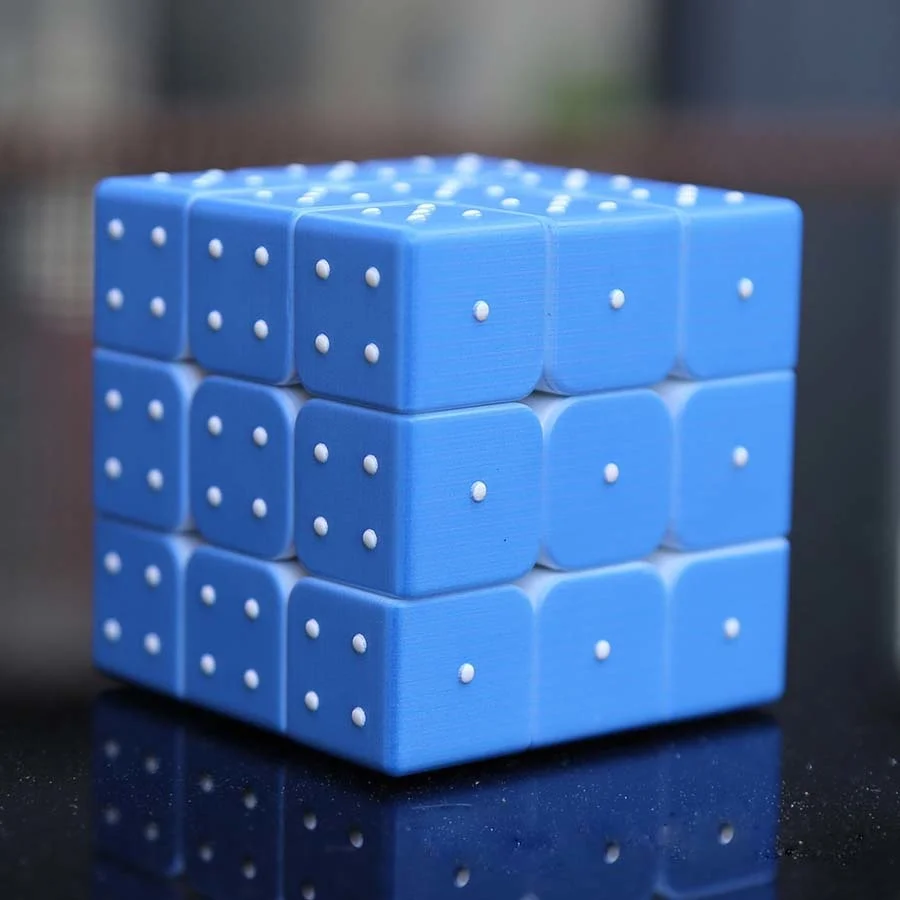 

3X3 Blind Magic Cube Blue Stickerless Speed Educational Puzzle 3x3x3 Profissional Cubo Magico