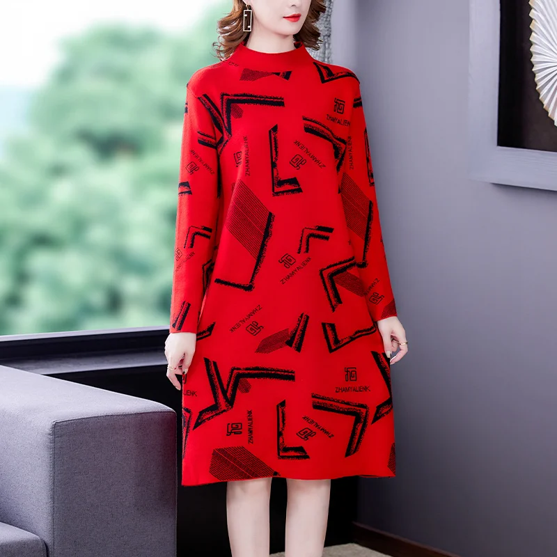 Female Knitted Autumn Winter Long Sleeve Half Turtleneck Sweater Women Office Lady Casual Mid Dress
Female Knitted Autumn Winter Long Sleeve Half Turtleneck Sweater Women Office Lady Casual Mid Dress
