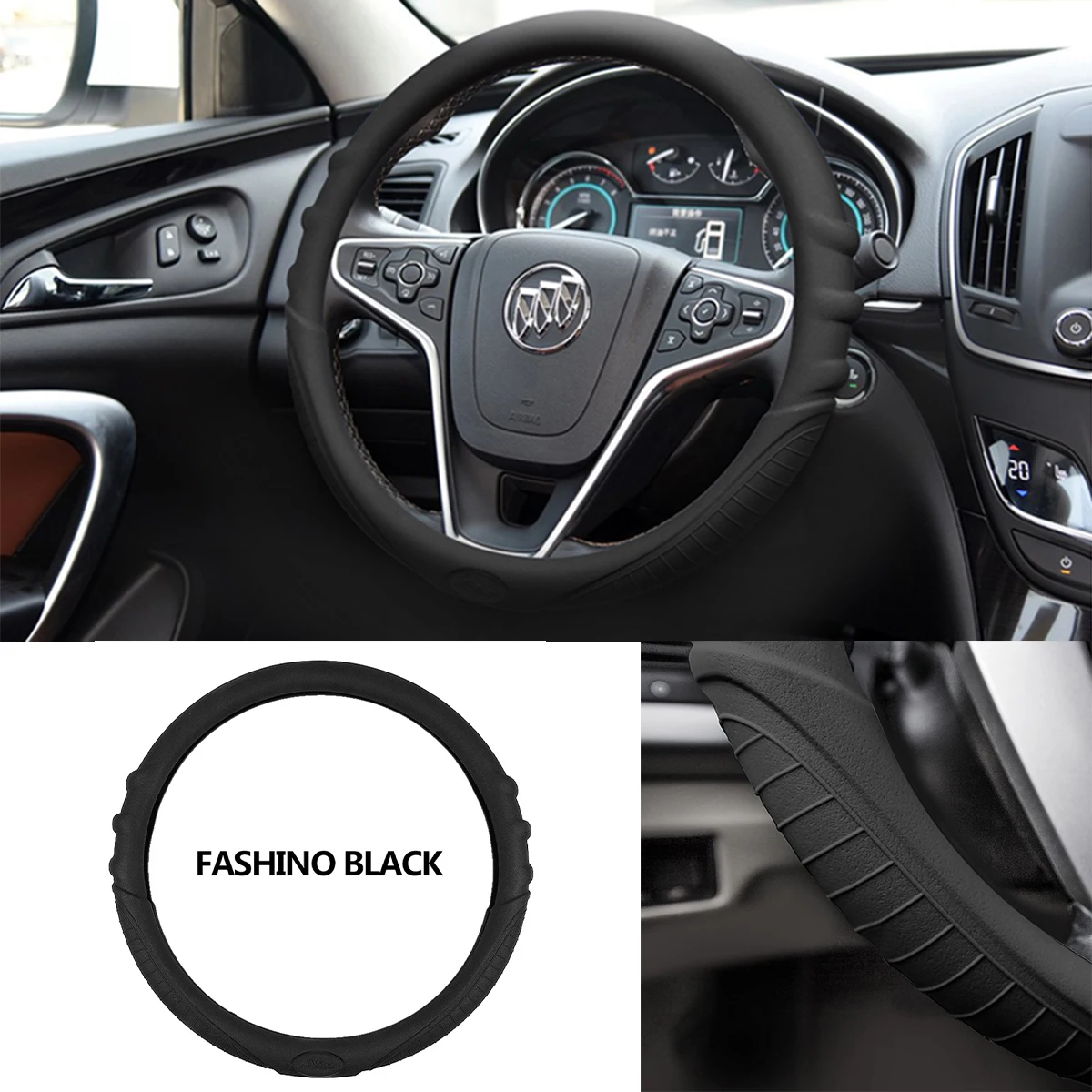 Universal Fits Black Silicone Massaging Pattern Anti-slip Grip Steering Wheel Cover
Universal Fits Black Silicone Massaging Pattern Anti-slip Grip Steering Wheel Cover