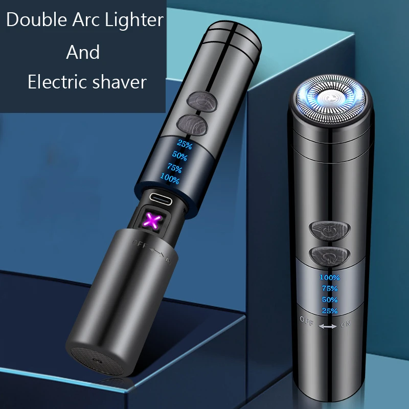 New Metal Double Arc Lighter With Razor USB Electric Charge Outdoor Windproof Plasma Lighter Gadgets for Men Gift Lighters
New Metal Double Arc Lighter With Razor USB Electric Charge Outdoor Windproof Plasma Lighter Gadgets for Men Gift Lighters