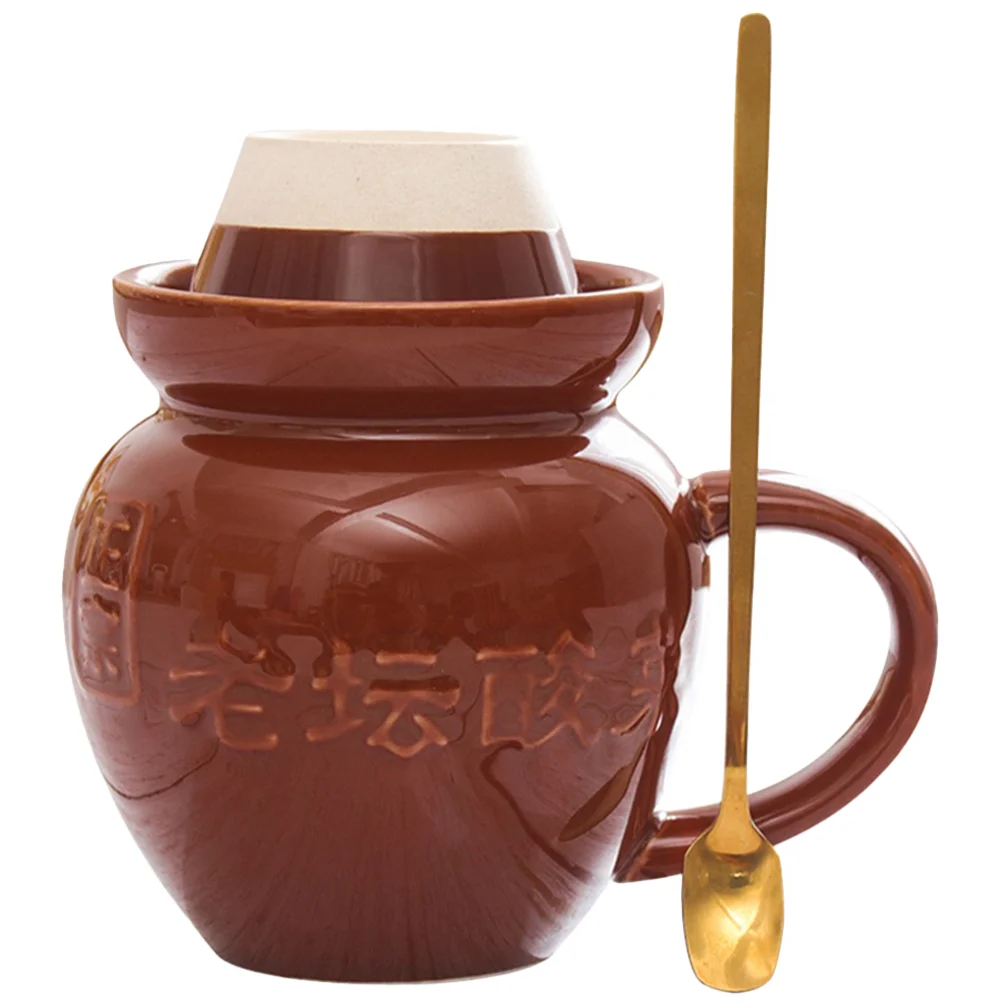 Drinking Glasses Water Cup Home Exquisite Milk Nostalgia Tea Mug Lid Ceramic Coffee Stainless Steel Pickle Jar Shaped
Drinking Glasses Water Cup Home Exquisite Milk Nostalgia Tea Mug Lid Ceramic Coffee Stainless Steel Pickle Jar Shaped