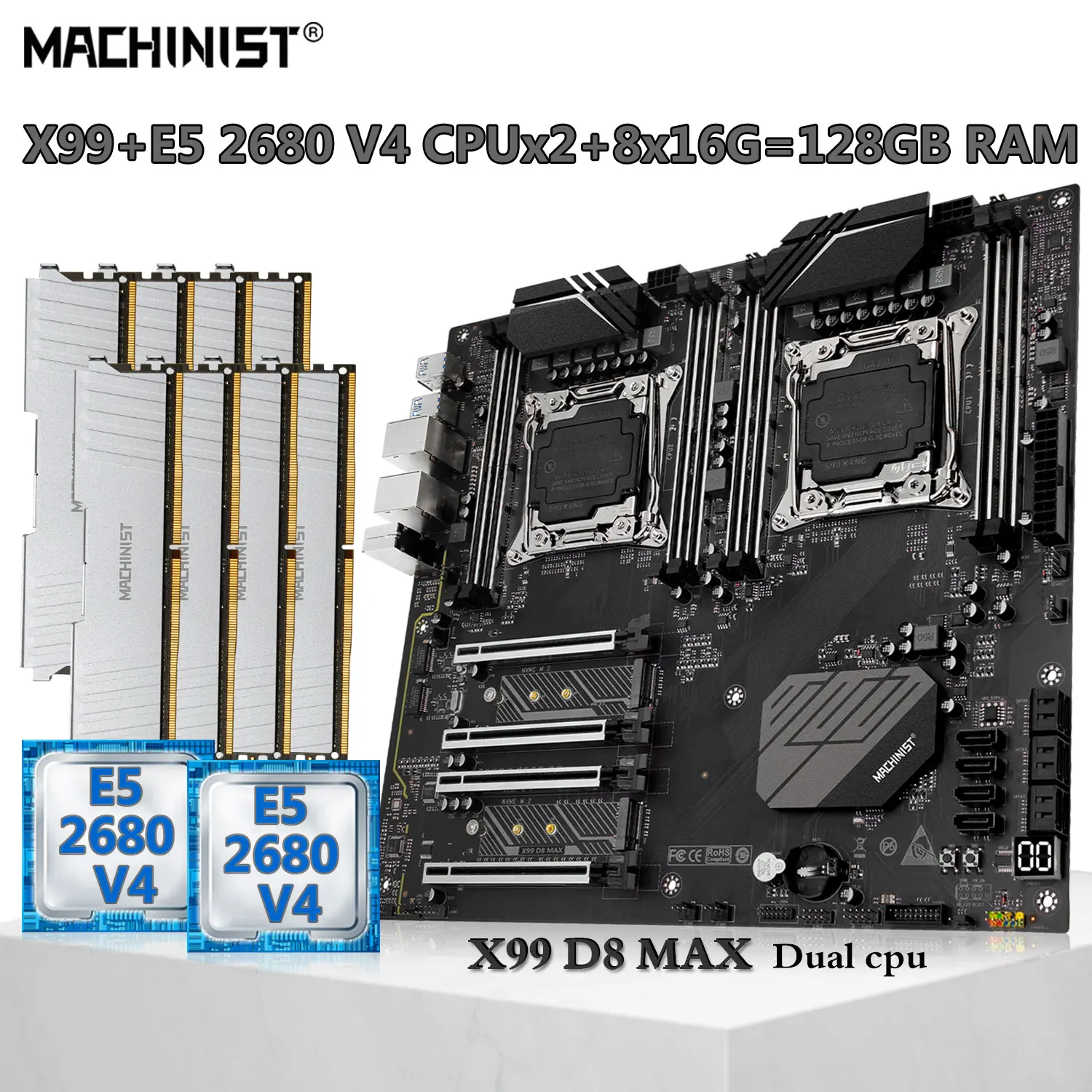 Machinist X99 материнская плата с двойным процессором 2 * Xeon E5 2680 V4 ЦП LGA 2011-3 DDR4 ОЗУ 8 × 16 ГБ = 128 ГБ ECC 2133 МГц NVME M.2 D8 MAX
Machinist X99 материнская плата с двойным процессором 2 * Xeon E5 2680 V4 ЦП LGA 2011-3 DDR4 ОЗУ 8 × 16 ГБ = 128 ГБ ECC 2133 МГц NVME M.2 D8 MAX