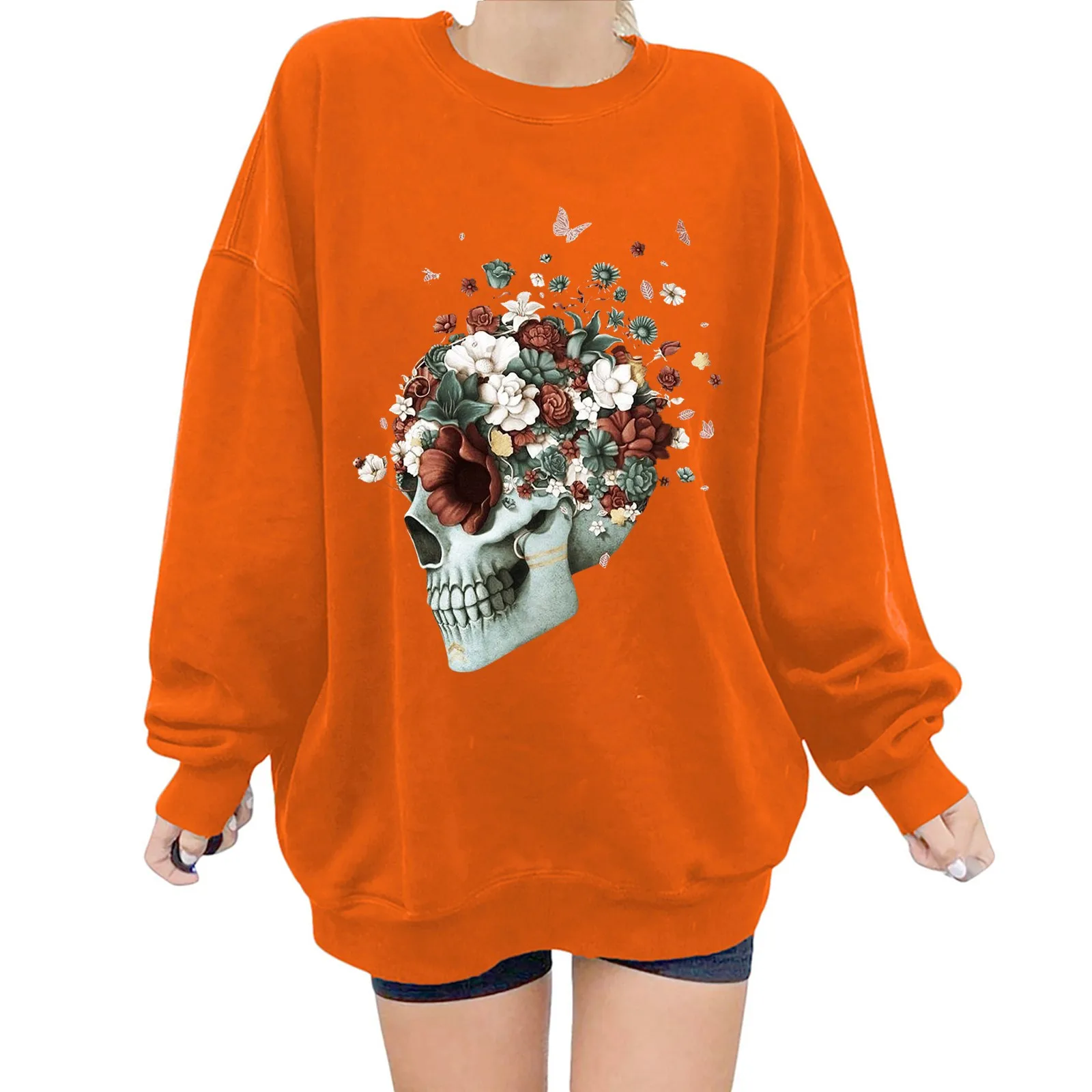 Womens Casual Long Sleeve Crew Neck Funny Skeleton Printed Hoodless Pullover Loose Sweatshirt Top You Can Wear My Sweatshirt 
Womens Casual Long Sleeve Crew Neck Funny Skeleton Printed Hoodless Pullover Loose Sweatshirt Top You Can Wear My Sweatshirt