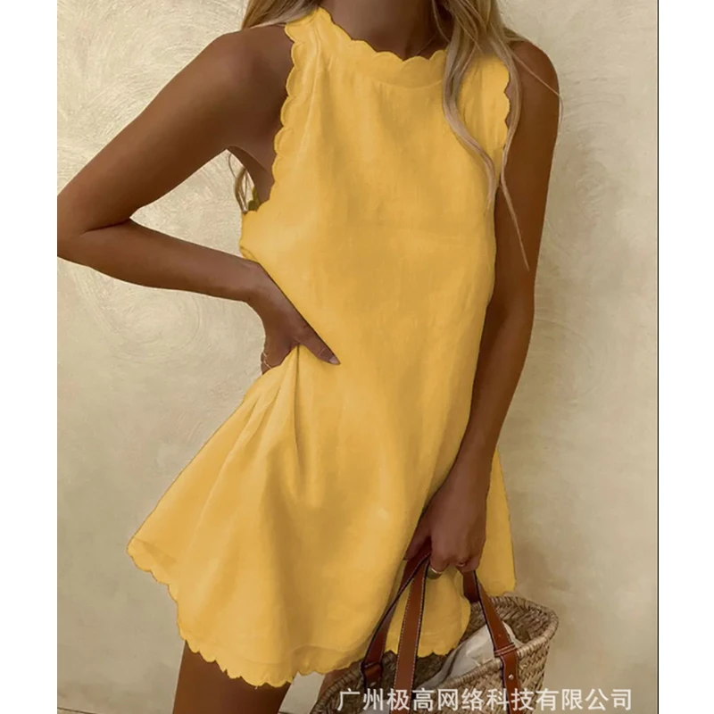 Women's Dress Summer Fashion Solid Color Loose Pullover Dress Women's Casual Sleeveless Round Neck Dress
Women's Dress Summer Fashion Solid Color Loose Pullover Dress Women's Casual Sleeveless Round Neck Dress