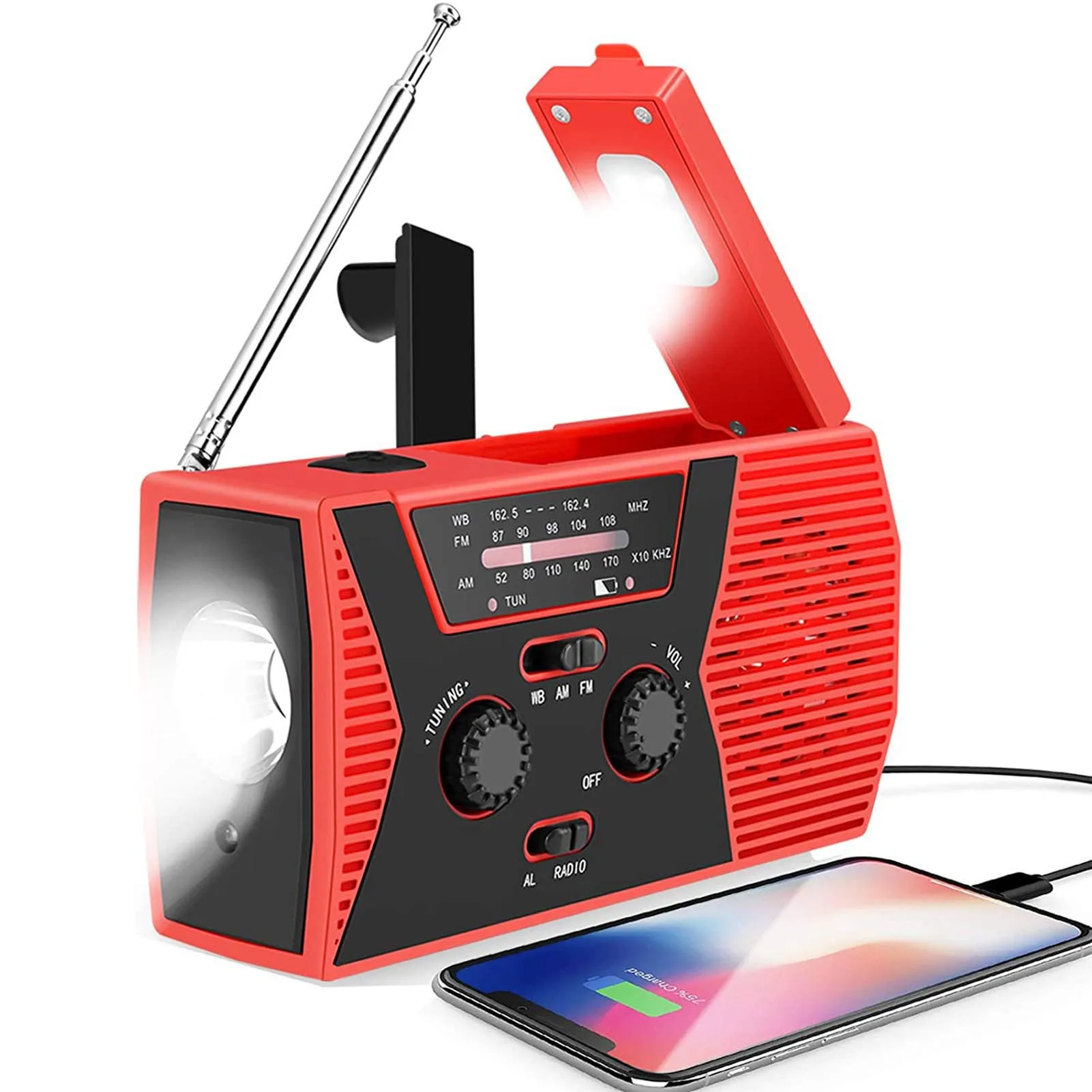 Solar Hand Crank RADIO Receiver Mini Portable AM/FM/NOAA Weather Radio With Multifunctional Flashlight Emergency Power Bank
Solar Hand Crank RADIO Receiver Mini Portable AM/FM/NOAA Weather Radio With Multifunctional Flashlight Emergency Power Bank
