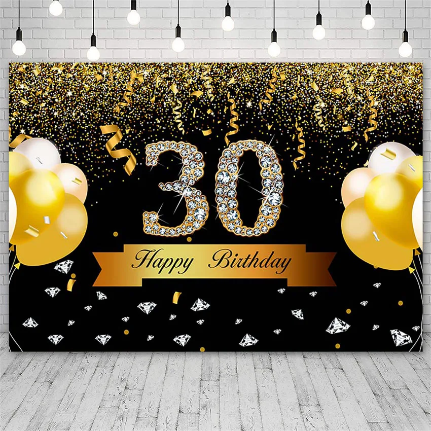 Mehofond 30th Happy Birthday Party Backdrop Golden Ballopon Dots Photography Background Props Photo Studio Photozone Banner
Mehofond 30th Happy Birthday Party Backdrop Golden Ballopon Dots Photography Background Props Photo Studio Photozone Banner