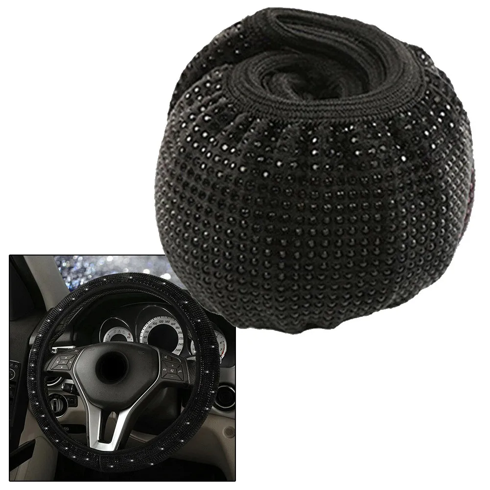 1 Pcs Car Steering Wheel Cover Black Rhinestones Anti-Slip Protector Bling Crystal Car Interior Accessories Universal 37-38cm
1 Pcs Car Steering Wheel Cover Black Rhinestones Anti-Slip Protector Bling Crystal Car Interior Accessories Universal 37-38cm