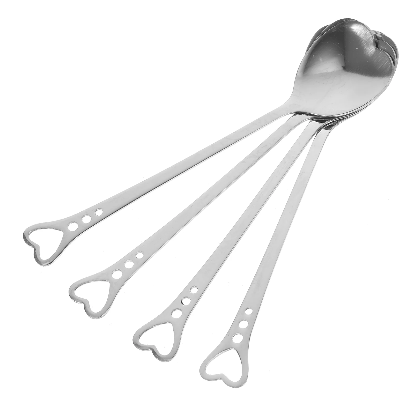 

Kichvoe Jam Set 4Pcs Heart Shape Spoons Coffee Spoon Stainless Steel Teaspoons Cocktail Stirring Spoon Mixing Spoon Ice