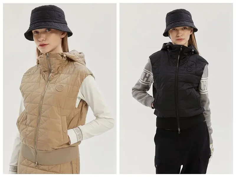 Женский стеганый жилет Han Golf, Теплый Универсальный ветрозащитный хлопковый жилет на молнии с капюшоном в Корейском стиле
Женский стеганый жилет Han Golf, Теплый Универсальный ветрозащитный хлопковый жилет на молнии с капюшоном в Корейском стиле