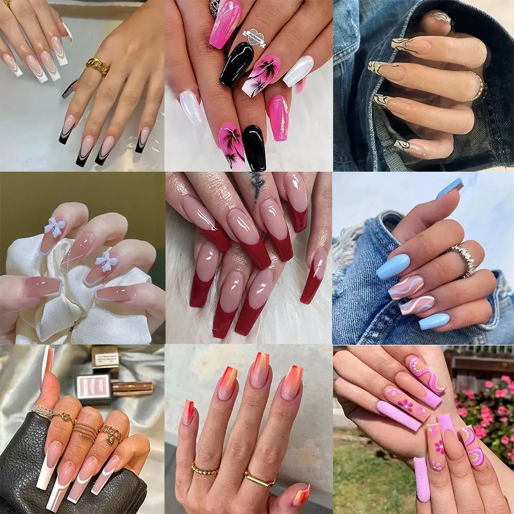 Press On Nails Artificial Full Cover Detachable Wearable French Fake Nails Nail Tips Rhinestone Coffin False Nails
Press On Nails Artificial Full Cover Detachable Wearable French Fake Nails Nail Tips Rhinestone Coffin False Nails
