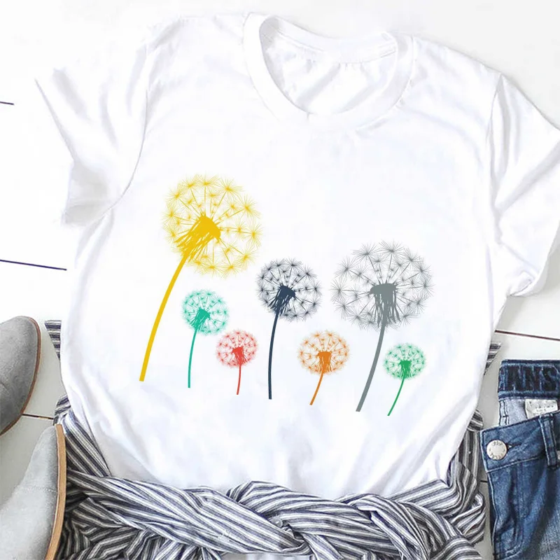 2020 Summer Dandelion print Women's T-shirts Cute Plant Cartoon Top Female Tshirt Harajuku Funny Clothes O-neck Lady Tee Shirts
2020 Summer Dandelion print Women's T-shirts Cute Plant Cartoon Top Female Tshirt Harajuku Funny Clothes O-neck Lady Tee Shirts
