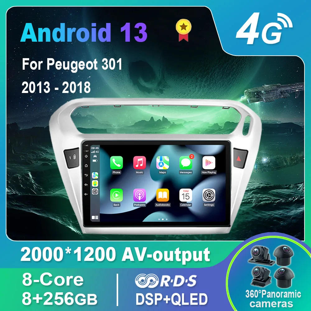 Автомагнитола на Android 13,0/Мультимедийный видеоплеер для Peugeot 301 2013 - 2018 GPS QLED Carplay DSP 4G WiFi Bluetooth
Автомагнитола на Android 13,0/Мультимедийный видеоплеер для Peugeot 301 2013 - 2018 GPS QLED Carplay DSP 4G WiFi Bluetooth