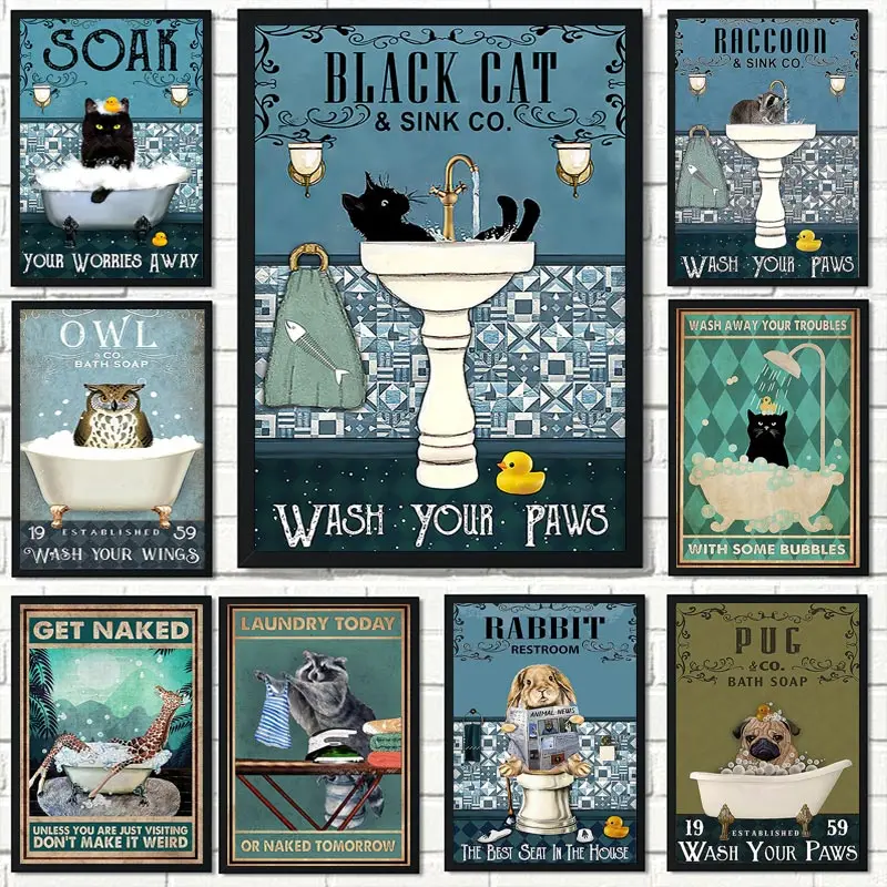 Cat Mermaid Pug Raccoon Panda Giraffe Bathtub Wall Art Print Canvas Painting Nordic Poster Wall Pictures Kids Room Toilet Decor
Cat Mermaid Pug Raccoon Panda Giraffe Bathtub Wall Art Print Canvas Painting Nordic Poster Wall Pictures Kids Room Toilet Decor