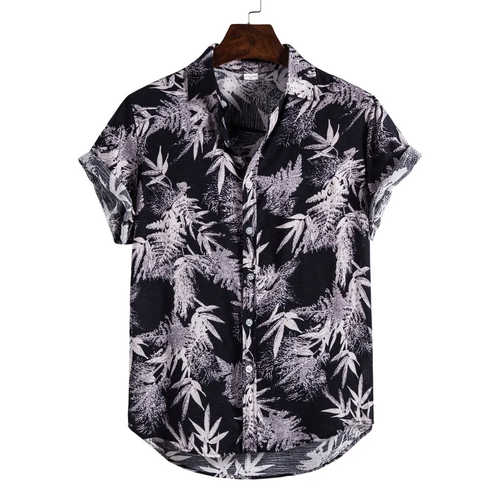 Hawaiian Shirt Mens Blouse Cotton Linen Shirt Summer Short Sleeve Single-breasted Loose Floral Ethnic Male Top Beachwear Chemise
Hawaiian Shirt Mens Blouse Cotton Linen Shirt Summer Short Sleeve Single-breasted Loose Floral Ethnic Male Top Beachwear Chemise