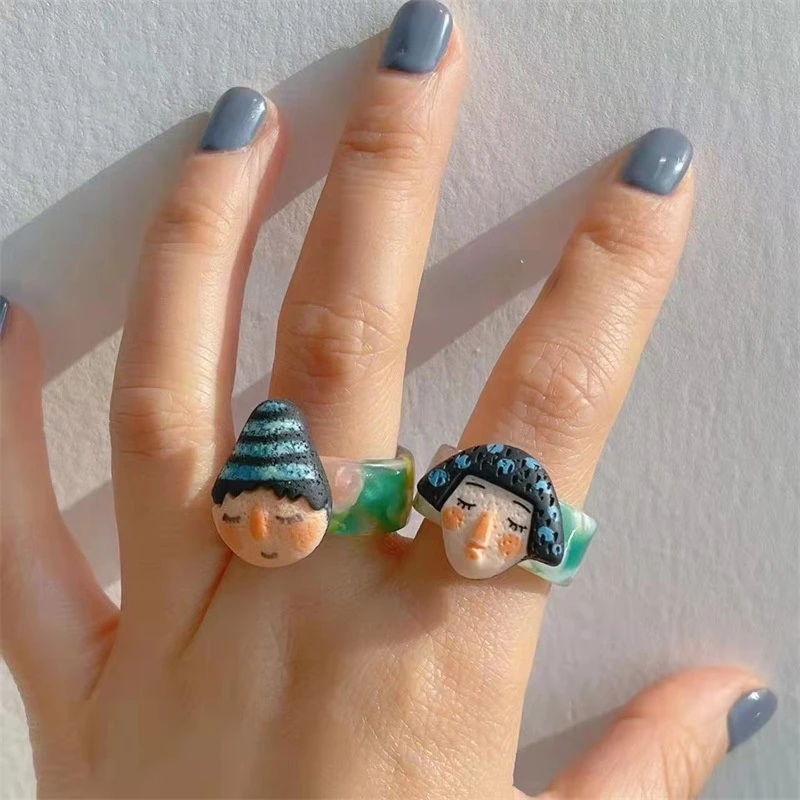 New Cartoon Wacky Avatars Series Couple Ring Simple Resin Rings for Women Girls Opening Adjustable Korean Fashion Jewelry Gifts
New Cartoon Wacky Avatars Series Couple Ring Simple Resin Rings for Women Girls Opening Adjustable Korean Fashion Jewelry Gifts