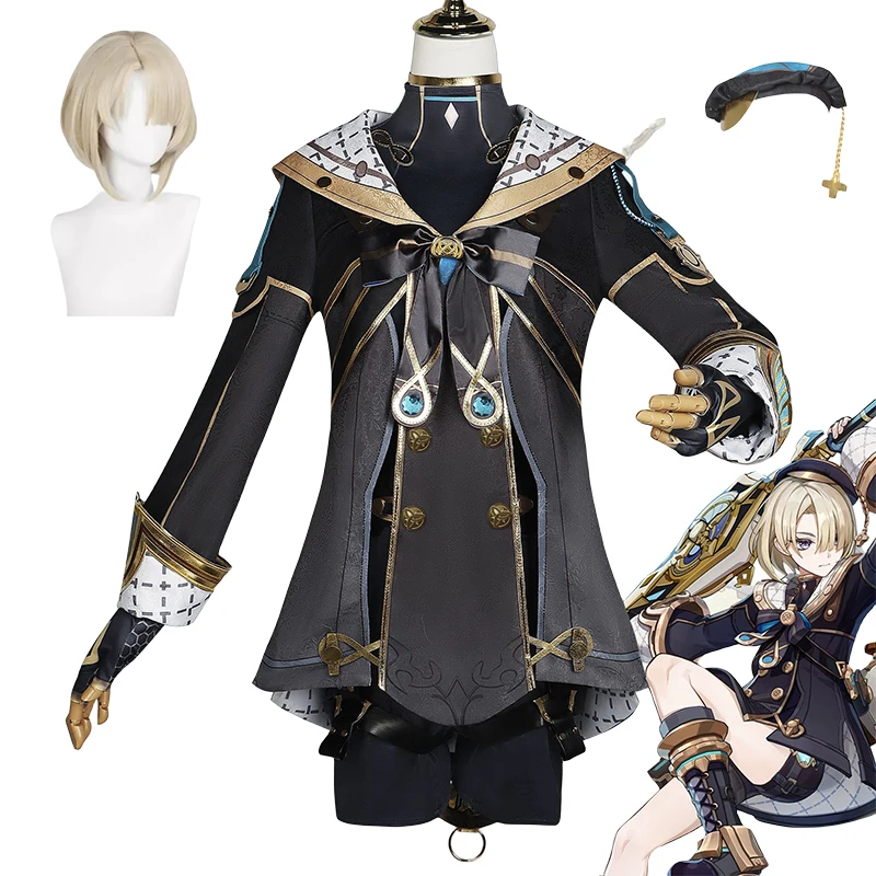 Genshin Impact Fontaine Freminet Cosplay Costume Wig Uniform Hat Lyney Lynette Brother Diver Halloween Carnival Party Costume
Genshin Impact Fontaine Freminet Cosplay Costume Wig Uniform Hat Lyney Lynette Brother Diver Halloween Carnival Party Costume