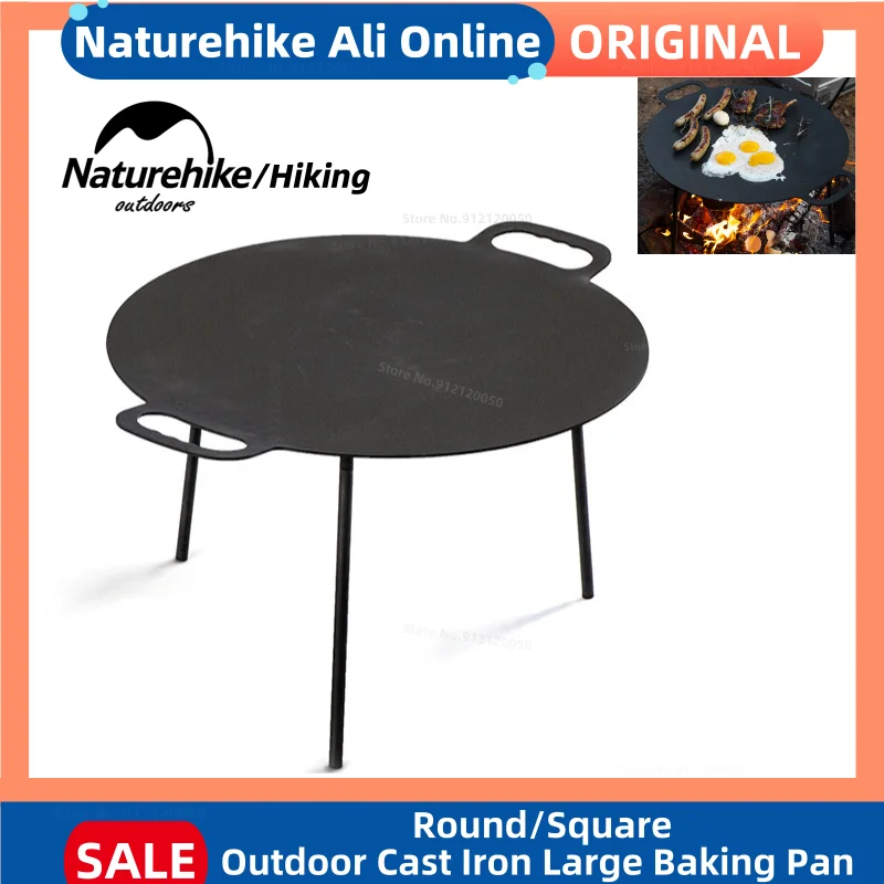 

Naturehike Outdoor Large Baking Pan Portable Camping Picnic BBQ Cast Iron Cookware Frying Baking Uniform Heating Barbecue Tool