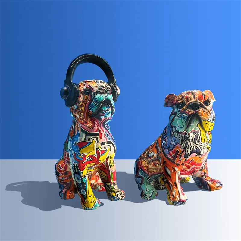 Creative Painted Bulldog Sculpture Dog Colorful Graffiti Printing Resin Dog Home Decoration Ornament Resin Crafts Accessories
Creative Painted Bulldog Sculpture Dog Colorful Graffiti Printing Resin Dog Home Decoration Ornament Resin Crafts Accessories