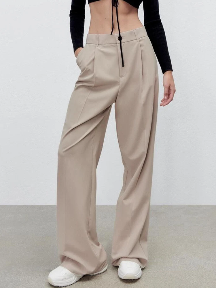 Женские свободные прямые брюки Yong, стильные однотонные офисные брюки с высокой талией для работы, весна-осень 2022
Женские свободные прямые брюки Yong, стильные однотонные офисные брюки с высокой талией для работы, весна-осень 2022