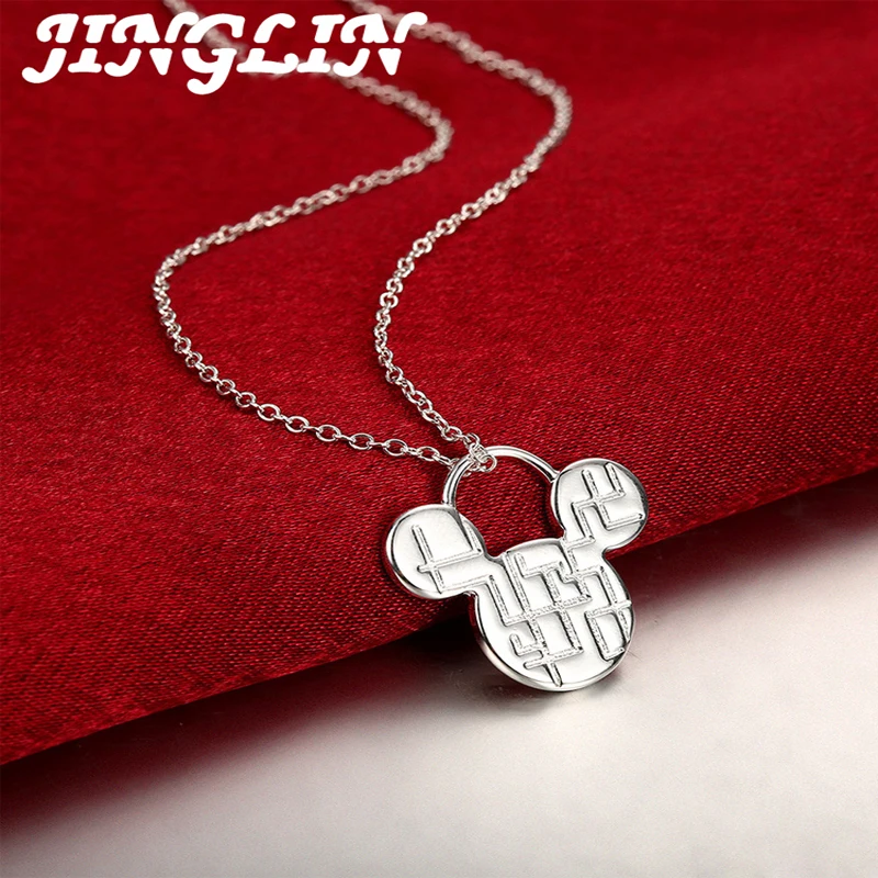 JINGLIN 2022 New 925 Sterling Silver Mickey Pendant Necklace 18 Inch Chain For Woman Man Fashion Wedding Charm Jewelry Gift
JINGLIN 2022 New 925 Sterling Silver Mickey Pendant Necklace 18 Inch Chain For Woman Man Fashion Wedding Charm Jewelry Gift