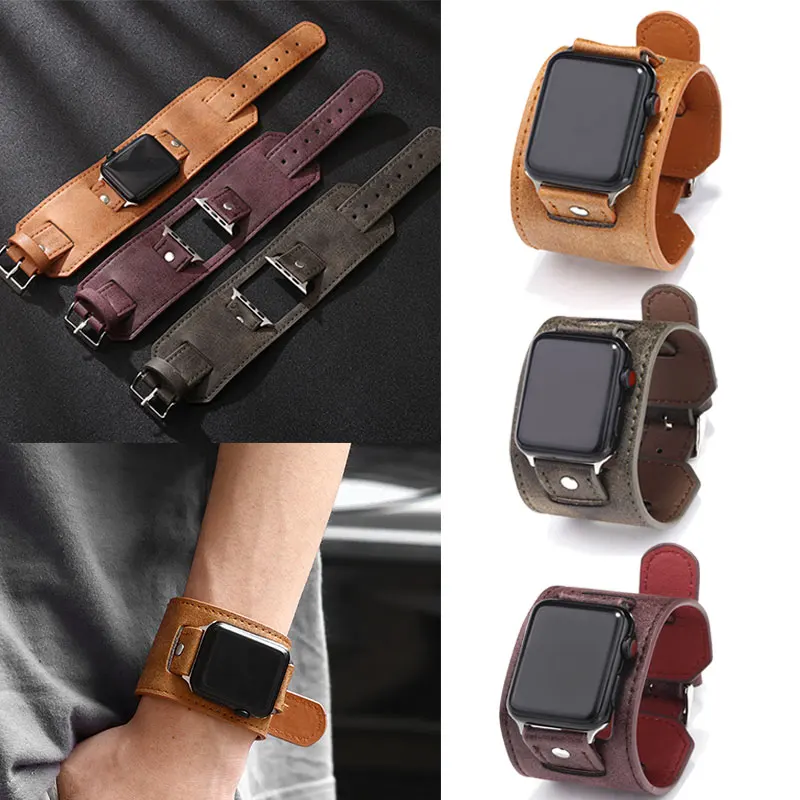 

Retro bracelet for apple Watch ultra 49mm band 44mm 40mm 38mm 42mm leather watchband iwatch serie 8 7 6 5 4 3 Se 41mm 45mm strap