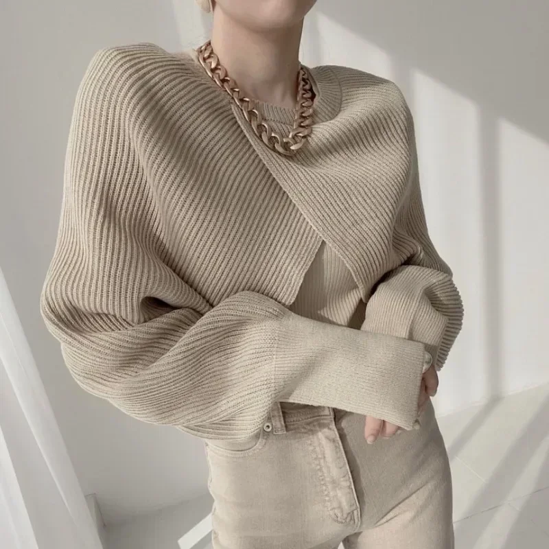 Women Casual V-neck Office Lady Sweaters Autumn Winter Loose Crop Sweater Women Korean Chic Long Sleeve Knitted Pullovers 29612
Women Casual V-neck Office Lady Sweaters Autumn Winter Loose Crop Sweater Women Korean Chic Long Sleeve Knitted Pullovers 29612