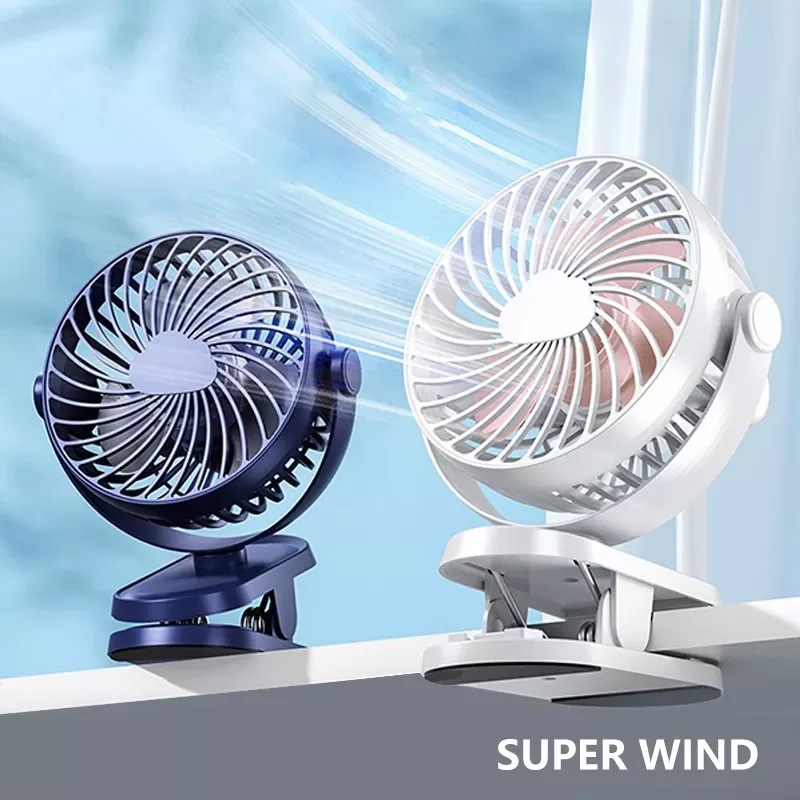 

NEW2023 Portable USB Table Fan Clip-on Type Recharge Cooling Mini Desk Fan 1200mah 360 Degree Rotation 3 Speeds Adjustable Clip-