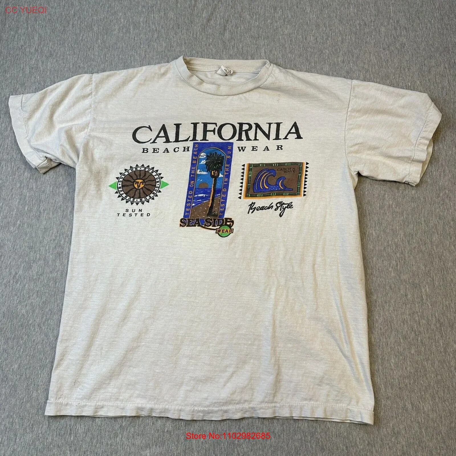 VTG окрашенная прохладная пляжная Рубашка Калифорния-размер XL-бирка карибской
