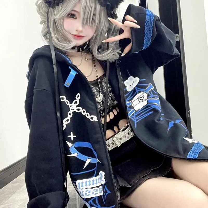 Japanese Women's Hoodie Kawaii Cartoon Sweatshirt Y2K Cute Print Hooded Rabbit Ears Harajuku Loose Zipper Coat Punk Clothes 2023
Japanese Women's Hoodie Kawaii Cartoon Sweatshirt Y2K Cute Print Hooded Rabbit Ears Harajuku Loose Zipper Coat Punk Clothes 2023