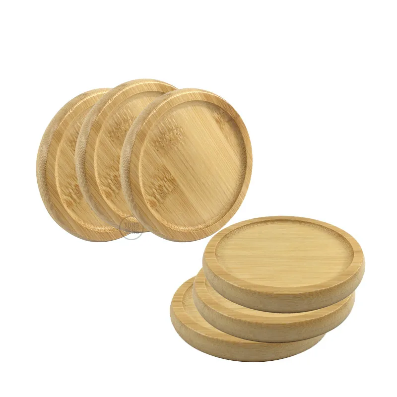 

Bamboo Coaster 6PCS Cup Rest Round Shape 8cm for Glass Cups Tea Cup Coffe Mug Bottle Water Holder Natural Home Decor