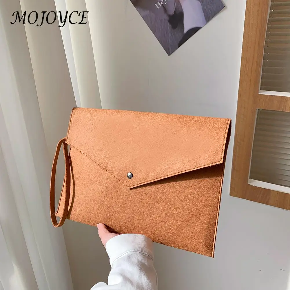 

Women Felt Solid Color Envelop Bag Large Capacity Business Clutch Bags Ladies Simple Elegant Female Commuter Totes for 2022 New