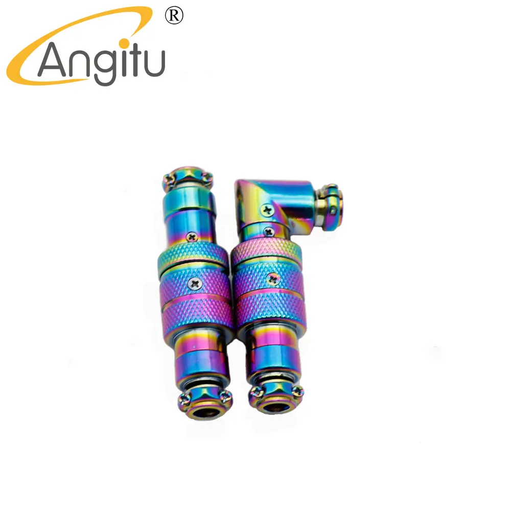 

Colorful GX16 Aviator 1 Set Aviation Socket Plug Angle GX16 4Pin Male And Female Connector For DIY Keyboard Cables